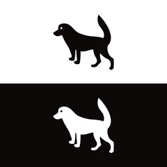Dog animal vector logo design . icon logo . silhouette logo 