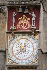 Old clock in Wells, England Great Britain