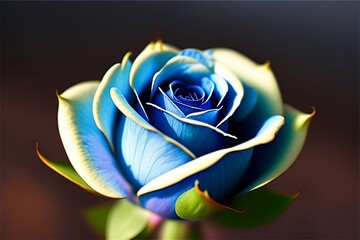 blue rose on a black