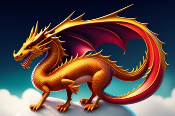 Obraz premium chinese dragon statue