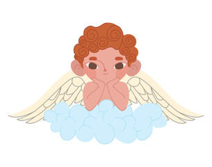 cupid lying on a cloud