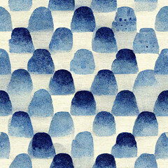 Blue and White Repeating Pattern - AI Generated