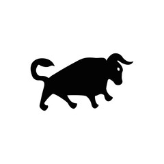 Bull animal vector logo design . icon logo . silhouette logo 