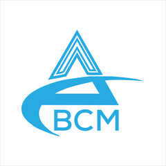 BCM letter logo. BCM blue image on white background. BCM Monogram logo design for entrepreneur and business. BCM best icon.
