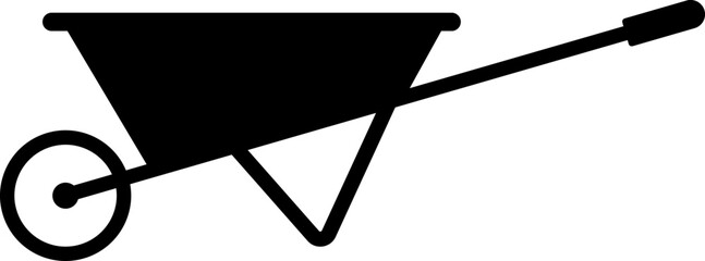 Wheel barrow icon sign. Construction signs and symbols.