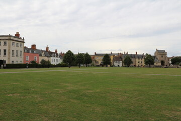 Landscape around Cathedral Church of St Andrew in Wells, England Great Britain