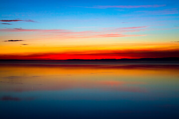 Naklejka na ściany i meble Sunset at Balatonakarattya from the beach of Balaton