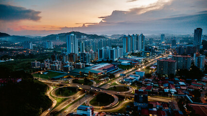 Fototapeta premium panama city drone panoramic