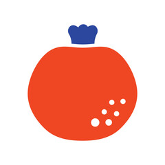Garnet, Pomegranate isolated design vector icon