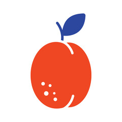 Apricot isolated design vector icon. Fruit sign