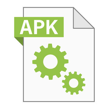 Modern flat design of APK file icon for web