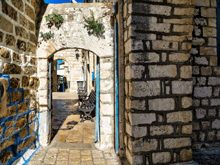 Street in the old city of Safed, Israel