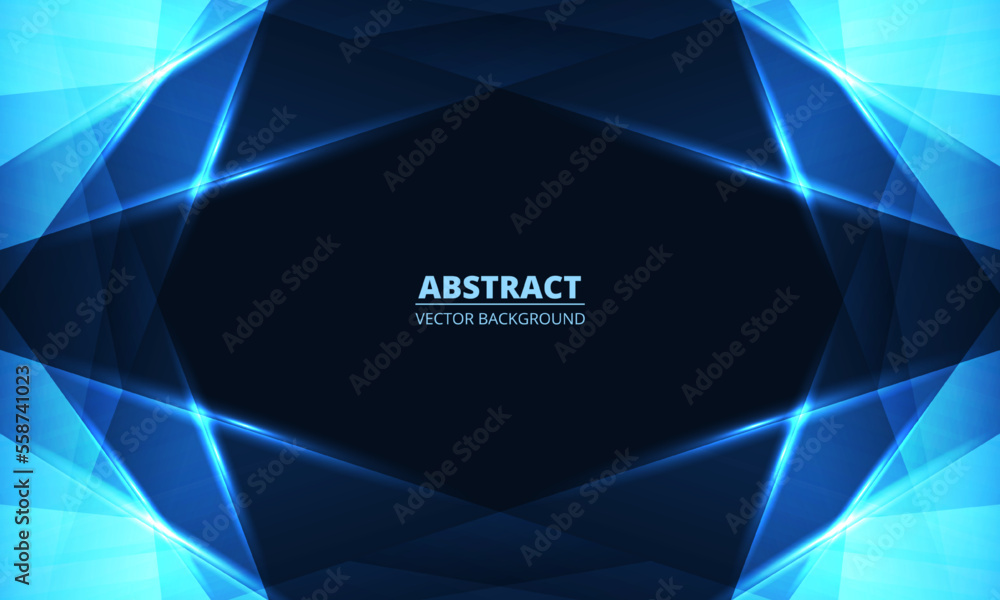 Wall mural abstract blue background with geometric dynamic glowing diagonal lines. modern trandy abstract blue 