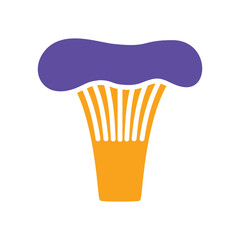 Mushroom chanterelle isolated vector glyph icon