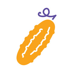 Cucumber isolated vector icon. Vegetable sign