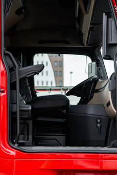 Steering truck inside cabin of heavy truck