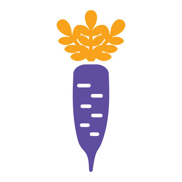 recommend clip art: Japanese daikon radish with leaf vector glyph icon