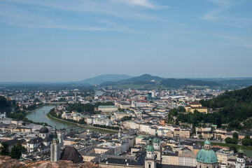 Looking over the city of Salzburg in Austria