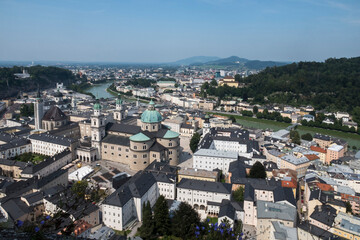Fototapeta na wymiar Looking over the city of Salzburg in Austria