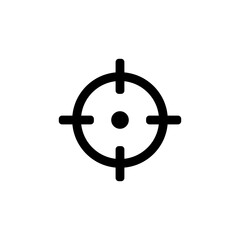 Round aim with dot in center. Crosshair for black target accuracy focus with optical aiming and successful marketing tactic vector business advertisement