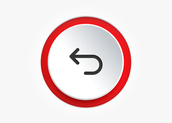 Arrow back icon. Previous direction symbol. Icon arrow symbol. Left symbol. Returning arrow icon. Return icon. Go back sign.