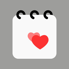 valentine day calendar flat icon