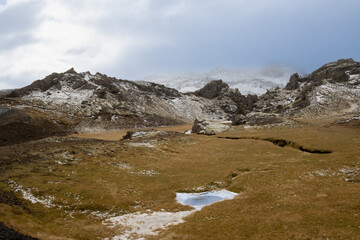 Mountains in a cloudy day, Onefnedur Vegur, Iceland