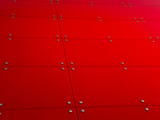 Red glass pattern abstract background. Red glass facade of the building.