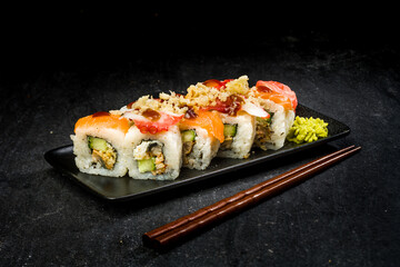sushi and chopsticks