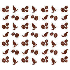 Coffee beans leaf pattern illustration vector.
