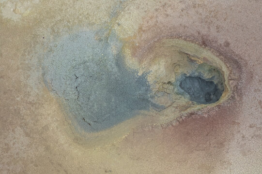 Aerial view of Gunnuhver Hot Springs (Geo Thermal Hot Spring), Grindav&iacute;k, Iceland.
