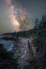 Milky Way Galaxy over Monument Cove in Maine 