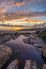 Tide pool sunset reflections in Maine 