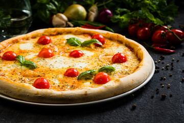 Pizza on plate