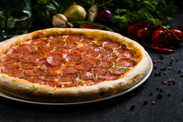 American salami pizza