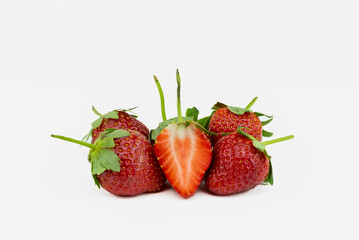 strawberries on a white background