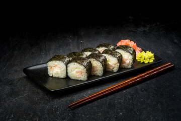 sushi and chopsticks