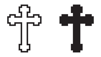 Christian cross icon collection on White Background. Vector illustration