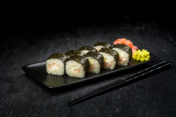 sushi and chopsticks