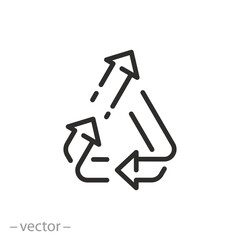 upcycle icon, upcycling process, thin line symbol, vector illustration eps 10