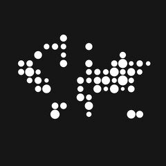 World Silhouette Pixelated pattern map illustration
