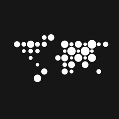 World Silhouette Pixelated pattern map illustration