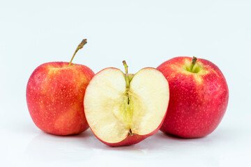 close-up apple on white background