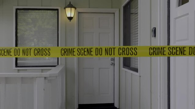 CONDO / HOUSE CRIME SCENE EXT.  4K LOCK OFF.  NO PEOPLE.