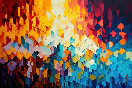 Palette knife acrylic painting illustration made with Generative AI