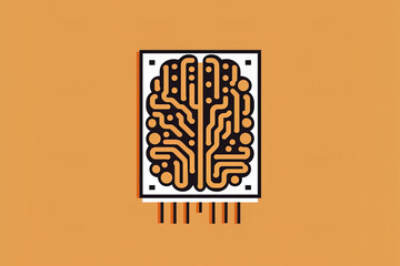 electronic brain symbol. Generative AI