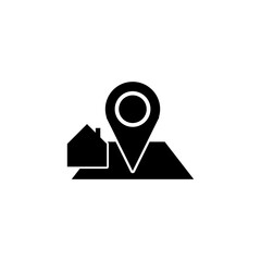  Map icon illustration with house