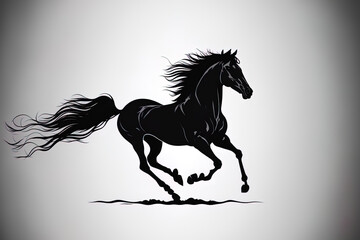 Obraz na płótnie Canvas Running horse silhouette in form. Generative AI