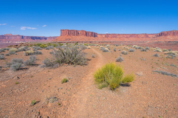 hiking the murphy trail loop in the island in the sky in canyonlands national park, usa