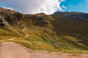 Beautiful alpine summer view at the famous Nebelhorn summit near Oberstdorf, Bavaria, Germany
